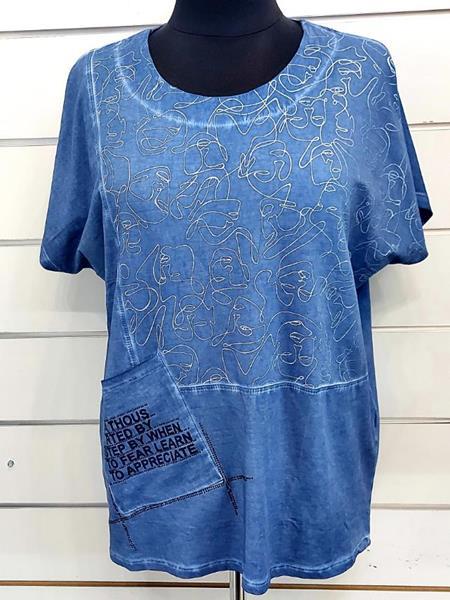 Футболка Julia (46-50) JL107 blue (лето)