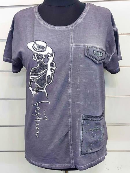 Футболка Julia (46-50) JL109 grey (лето)