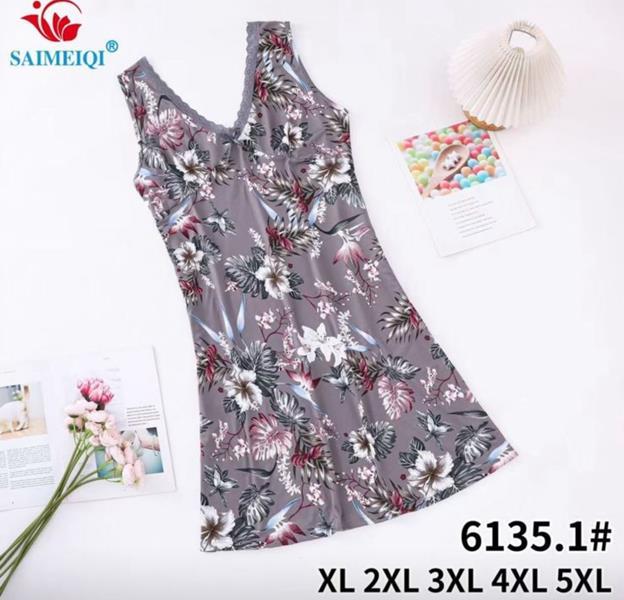 Ночнушка Saimeiqi (XL-5XL) 6135-1 grey (лето)