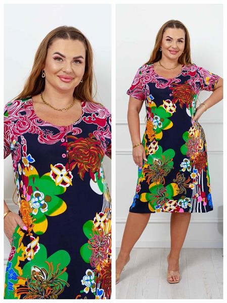 Платье Dra Gon (L-3XL) DG30 navy (лето)
