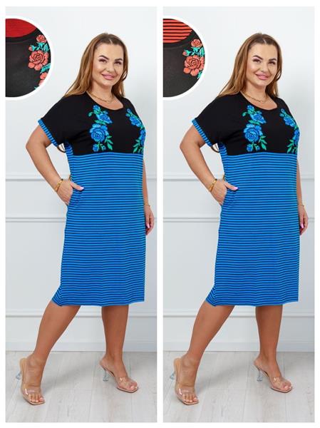 Платье Dra Gon (L-3XL) DG32 blue (лето)