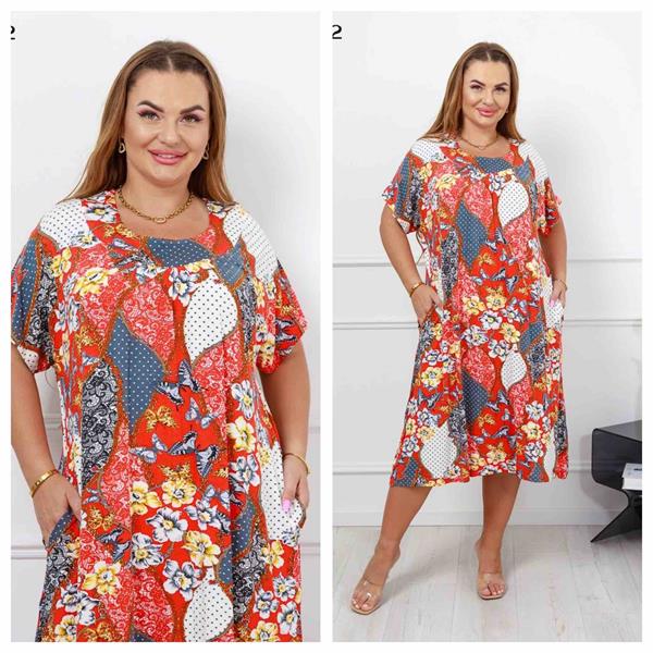 Платье Dra Gon (XL-4XL) 15122 red (лето)