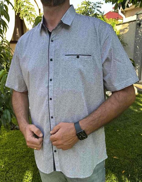 Рубашка Nik (3XL-6XL) 56409 grey (лето)