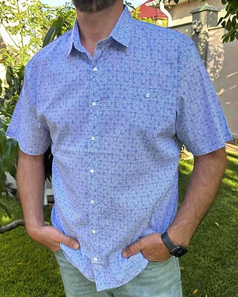 Рубашка Nik (3XL-6XL) 56412 l.blue (лето)
