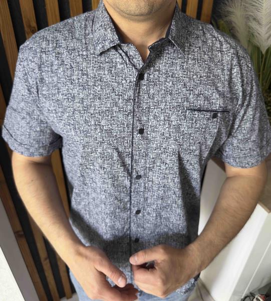 Рубашка Nik (6XL-9XL) 56418 grey (лето)