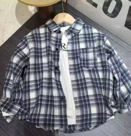 Рубашка Фунтик (5-9) 7727 grey-navy (деми)
