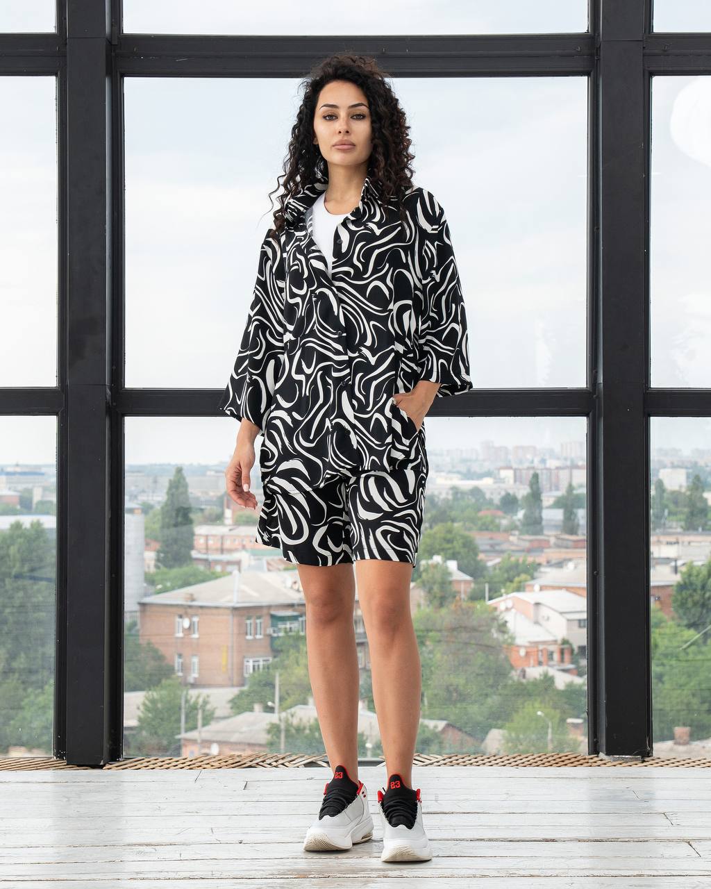 Костюм Sinevir (S-XL) A27 black-white (лето)
