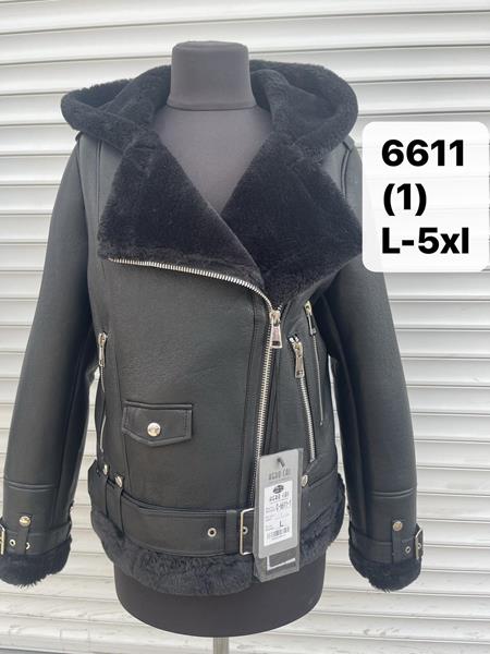 Дубленка Yafeier (L-5XL) 6611-1 black (зима)