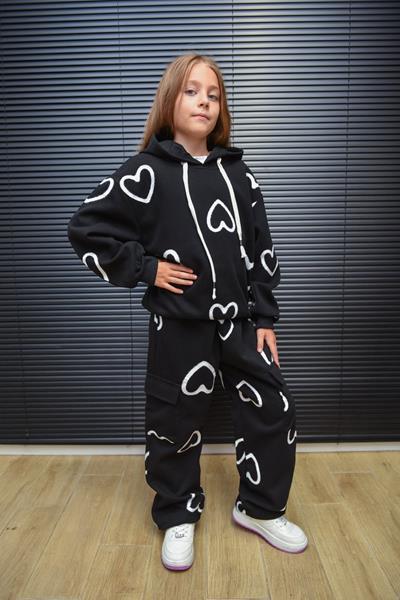 Костюм спорт Yalisi (120-170) 5802 black (деми)