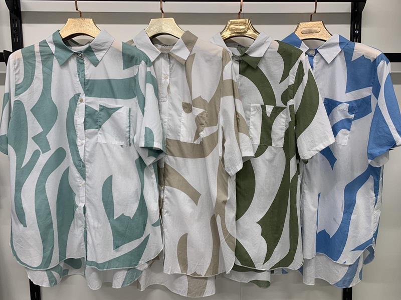 Рубашка Yafeier (3XL-7XL) 8713 khaki (лето)