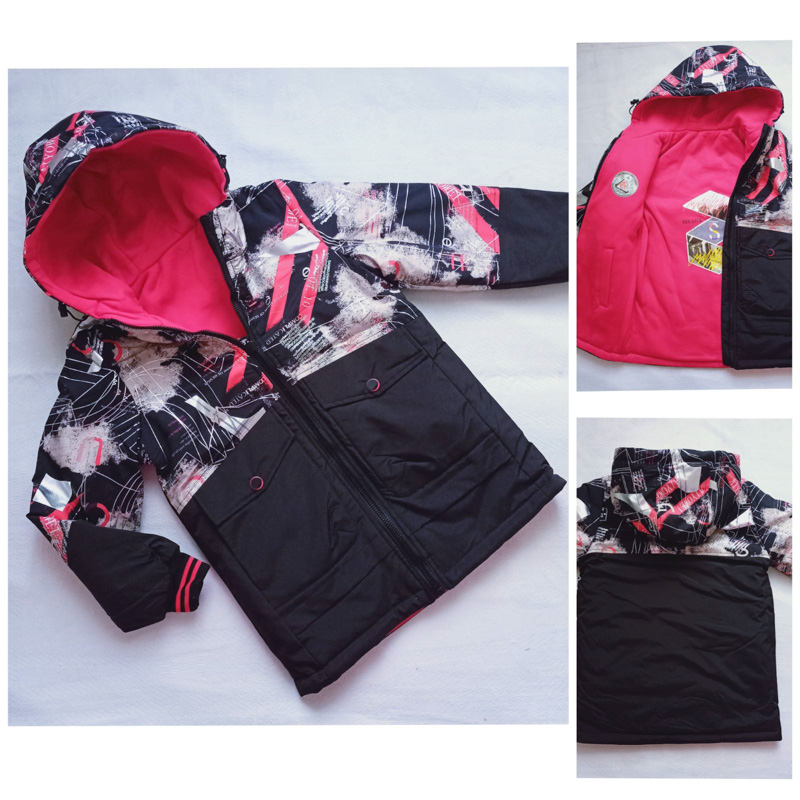 Куртка Malibu2 (134-158) 2201 black-pink (деми)