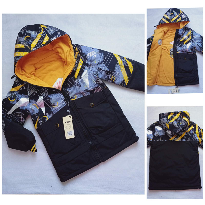 Куртка Malibu2 (134-158) 2201 black-yellow (деми)