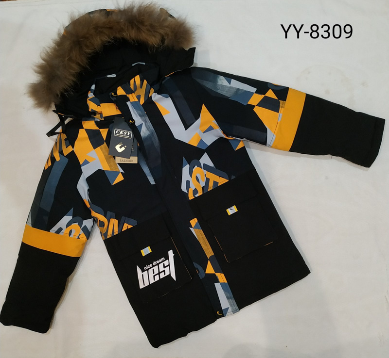 Куртка Malibu2 (134-158) YY8309 black-yellow (зима)