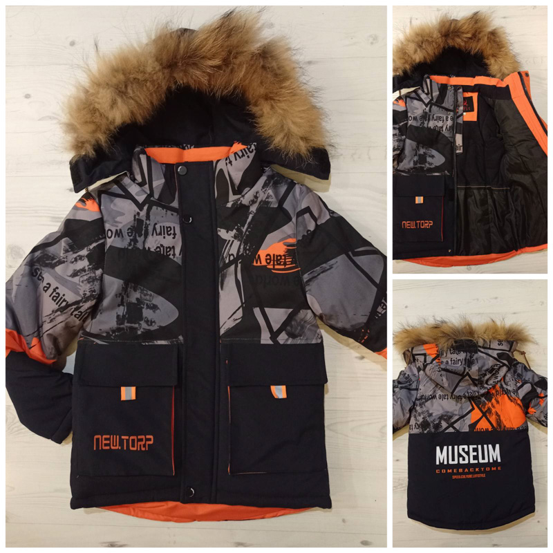 Куртка Malibu2 (110-134) 20-14 black-orange (зима)