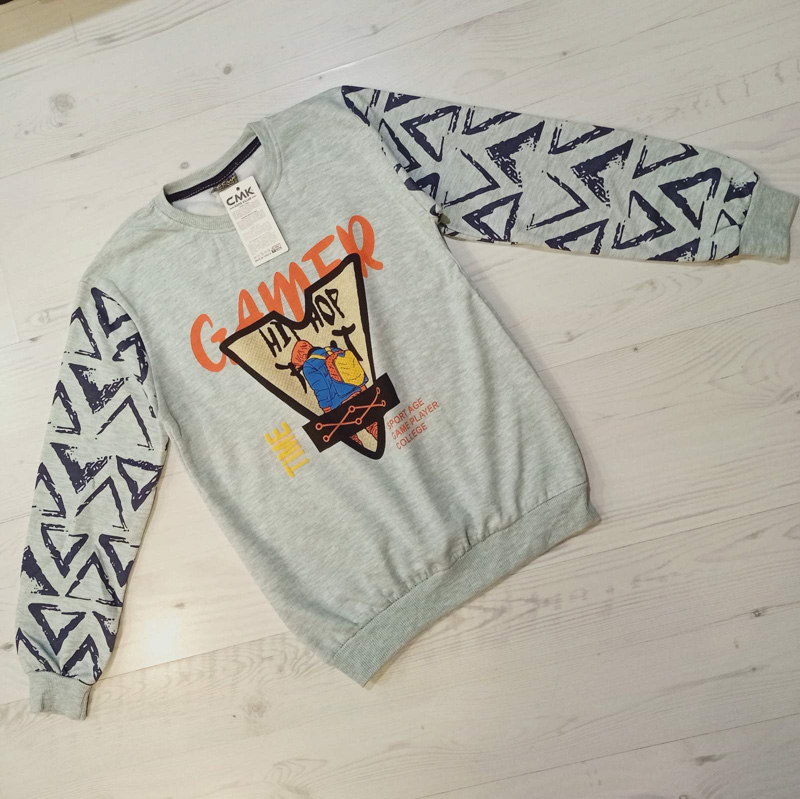 Свитшот Malibu2 (8-12) 13635 l.grey (деми)