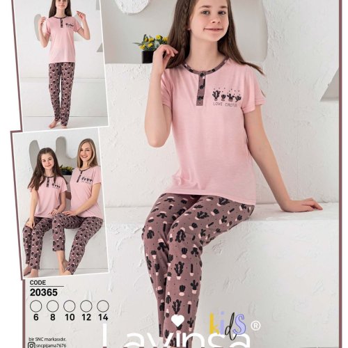 Пижама Lindros (6-14) 20365 pink (лето) Lindros 20365 pink