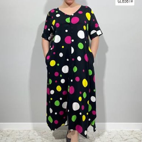 Платье BASE (XL-5XL) CL8581 black (лето) BASE CL8581 black