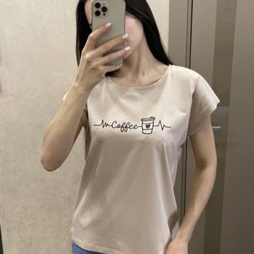 Футболка FSN (44-50) 7105 beige (лето) FSN 7105 beige
