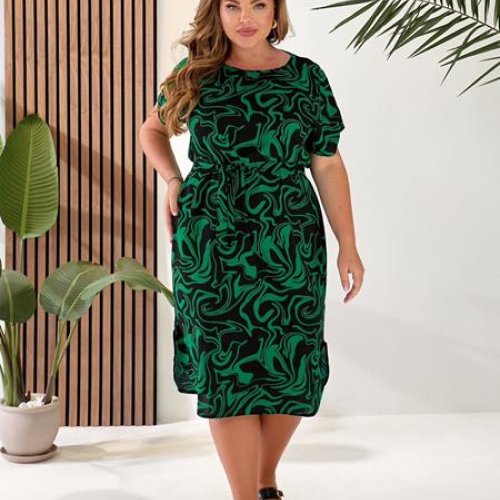 Платье BAT (52-58) 851 black-green (лето) BAT 851 black-green