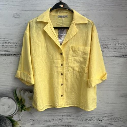 Рубашка New Season (S-L) 8556 yellow (лето) New Season 8556 yellow