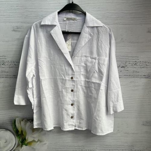 Рубашка New Season (S-L) 8558 white (лето) New Season 8558 white