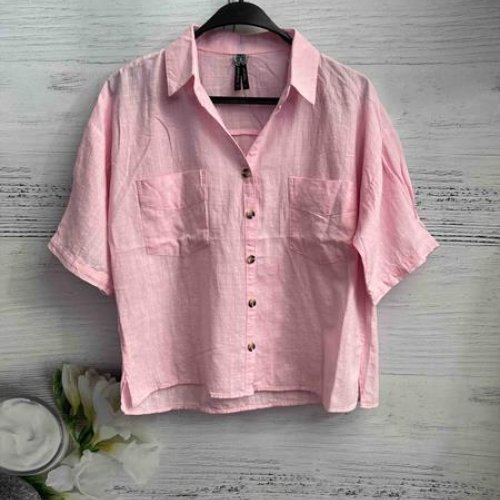 Рубашка New Season (S-XL) 8565 pink (лето) New Season 8565 pink