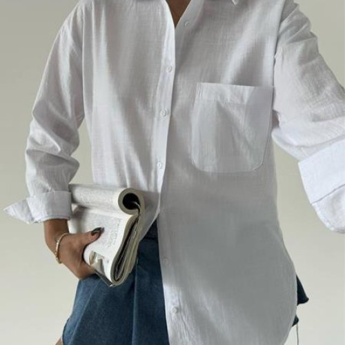 Рубашка New Season (S-L) 8585 white (деми) New Season 8585 white