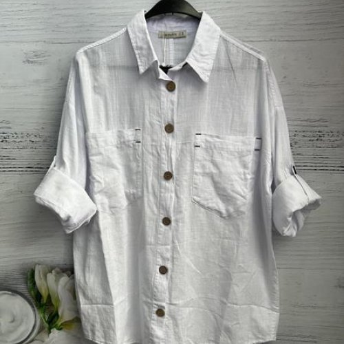Рубашка New Season (S-L) 8599 white (деми) New Season 8599 white
