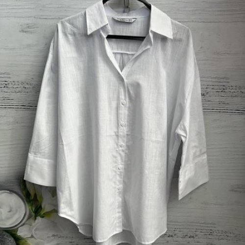 Рубашка New Season (S-XL) 8608 white (деми) New Season 8608 white