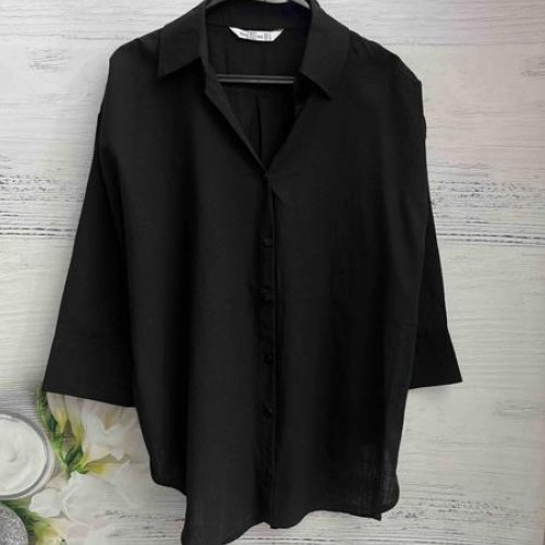 Рубашка New Season (S-XL) 8610 black (деми) New Season 8610 black