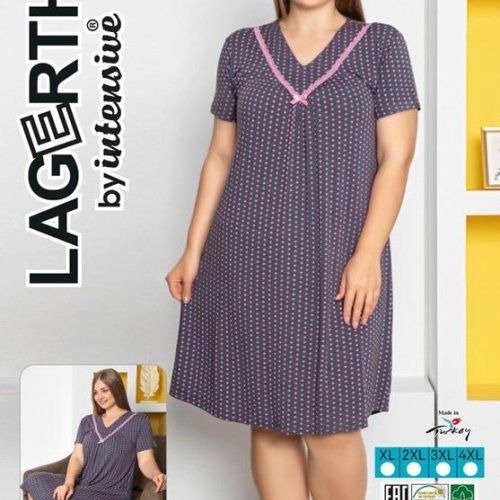 Ночнушка Cotpark (XL-4XL) 1181 grey (лето) Cotpark 1181 grey
