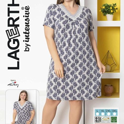 Ночнушка Cotpark (L-3XL) 1053 grey (лето) Cotpark 1053 grey