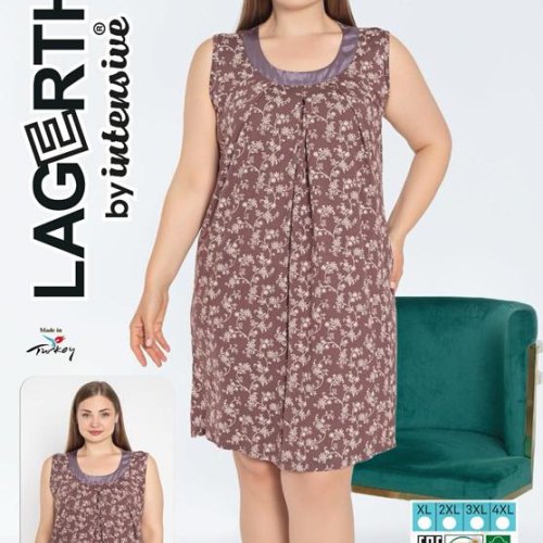 Ночнушка Cotpark (XL-4XL) 1159 brown (лето) Cotpark 1159 brown