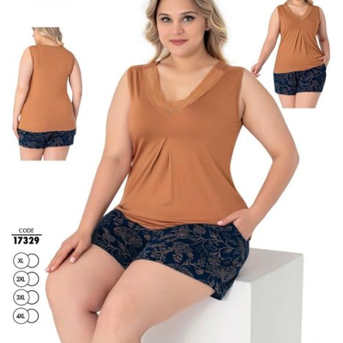 Пижама Cotpark (XL-4XL) 17329 camel (лето) Cotpark 17329 camel