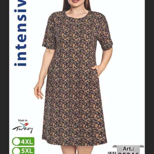 Платье Cotpark (4XL-7XL) 25346 brown (лето) Cotpark 25346 brown