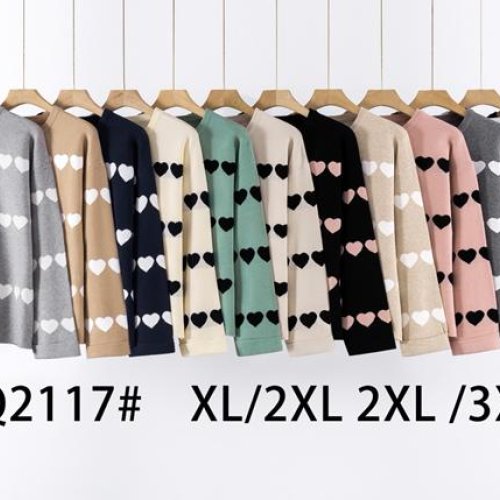 Свитер KissMe (XL-3XL) Q2117 mix (деми) KissMe Q2117 mix