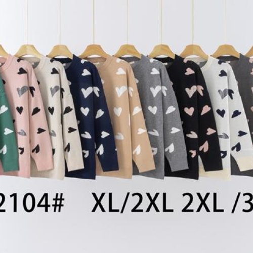 Свитер KissMe (XL-3XL) Q2104 mix (деми) KissMe Q2104 mix