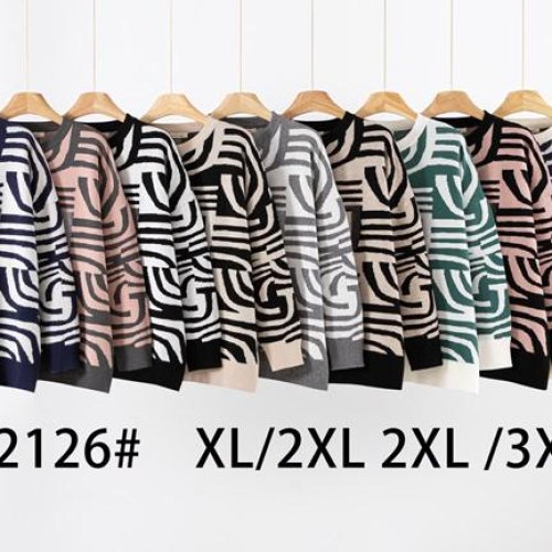 Свитер KissMe (XL-3XL) Q2126 mix (деми) KissMe Q2126 mix