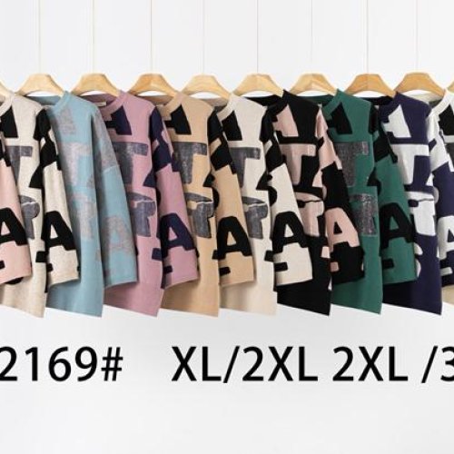 Свитер KissMe (XL-3XL) Q2169 mix (деми) KissMe Q2169 mix