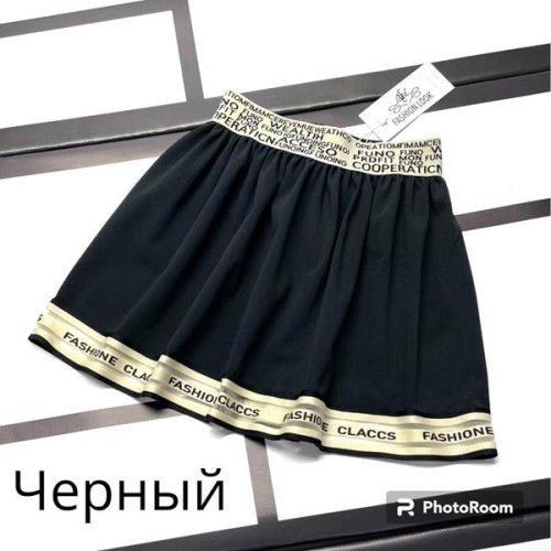 Юбка Kosmy (122-146) 402 black-beige (лето) Kosmy 402 black-beige