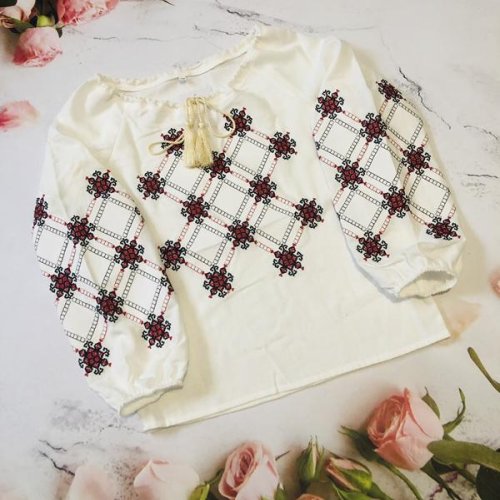 Вышиванка Moda school (128-146) M63 milk (деми) Moda school M63 milk