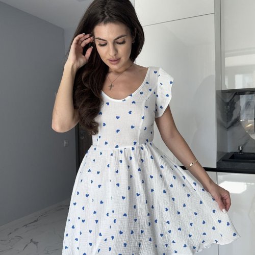 Платье Arina (42-46) 1507 white-blue (лето) Arina 1507 white-blue