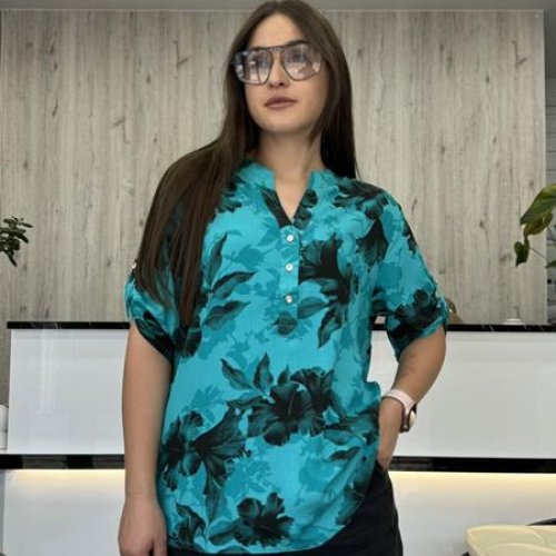 Рубашка JJF (2XL-5XL) 1100 blue (лето) JJF 1100 blue