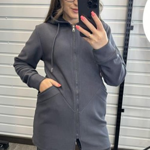 Кардиган JJF (M-3XL) 27010 grey (деми) JJF 27010 grey