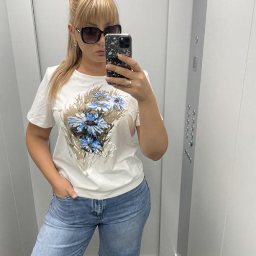 Футболка LIDA (50-60) 3721 white-beige (лето) LIDA 3721 white-beige