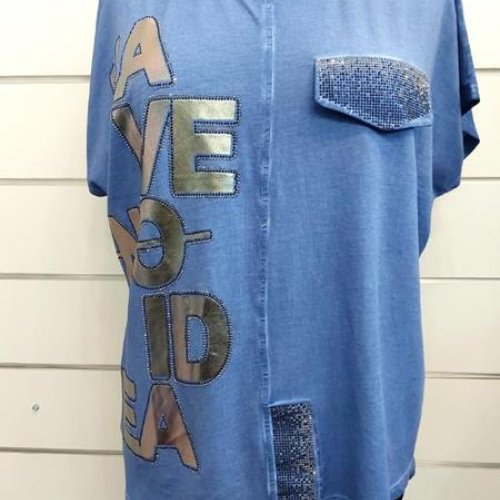 Футболка Julia (46-50) JL102 l.blue (лето) Julia JL102 l.blue