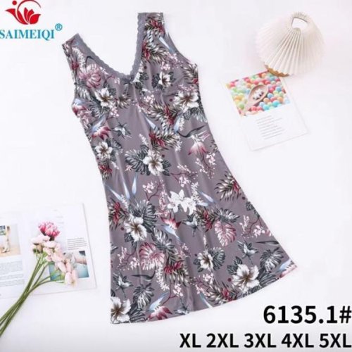 Ночнушка Saimeiqi (XL-5XL) 6135-1 grey (лето) Saimeiqi 6135-1 grey