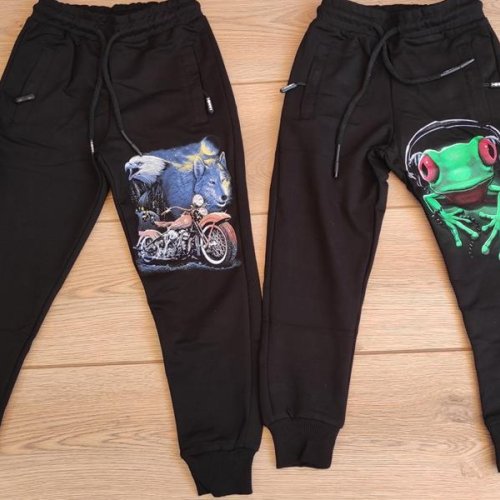 Штаны спорт Emir kids (110-134) 182 black-green (деми) Emir kids 182 black-green