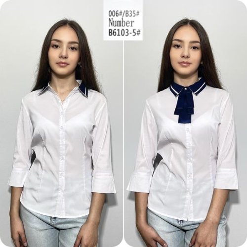 Блузка BASE (S-2XL) B6102-5 white (деми) BASE B6102-5 white