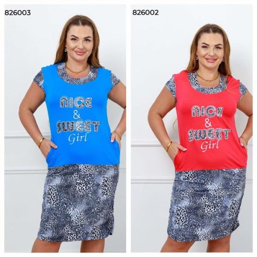 Платье Dra Gon (2XL-4XL) 826003 blue (лето) Dra Gon 826003 blue